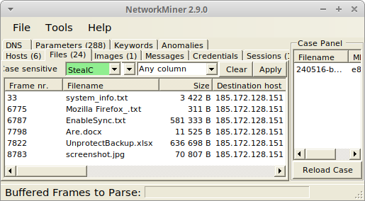 Files exfiltrated by StealC